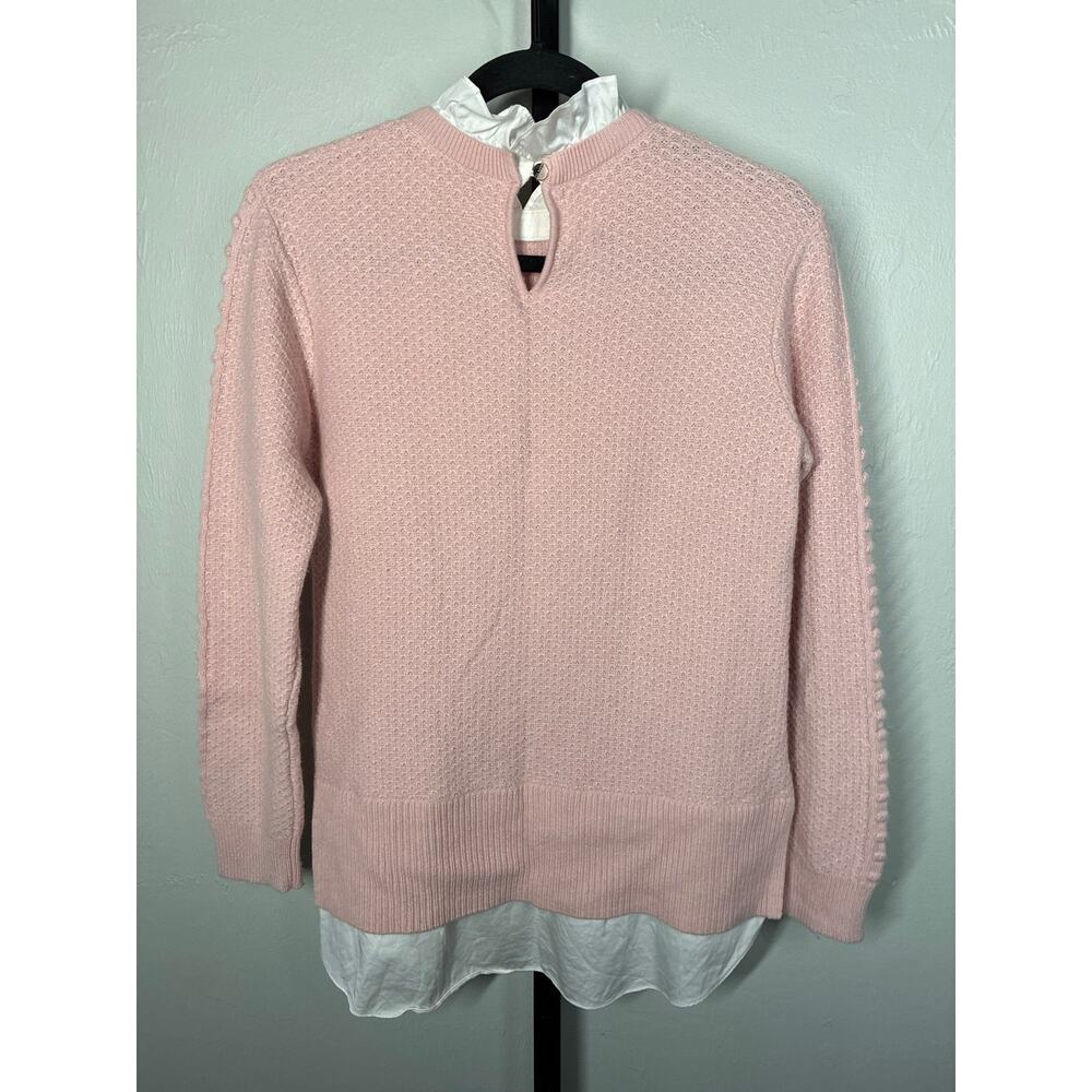 Ted Baker Womens Two-Piece Sweater 3 Medium Pink Lissiah Bobble Layered Shirt - Picture 8 of 11
